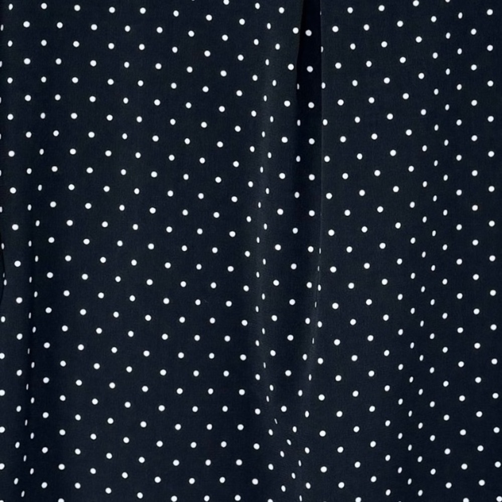 Notations polka dot blouse XL black & white relaxed fit long sleeve career top - Picture 3 of 8
